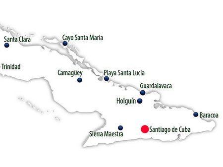 Santiago de Cuba, Cuba Map